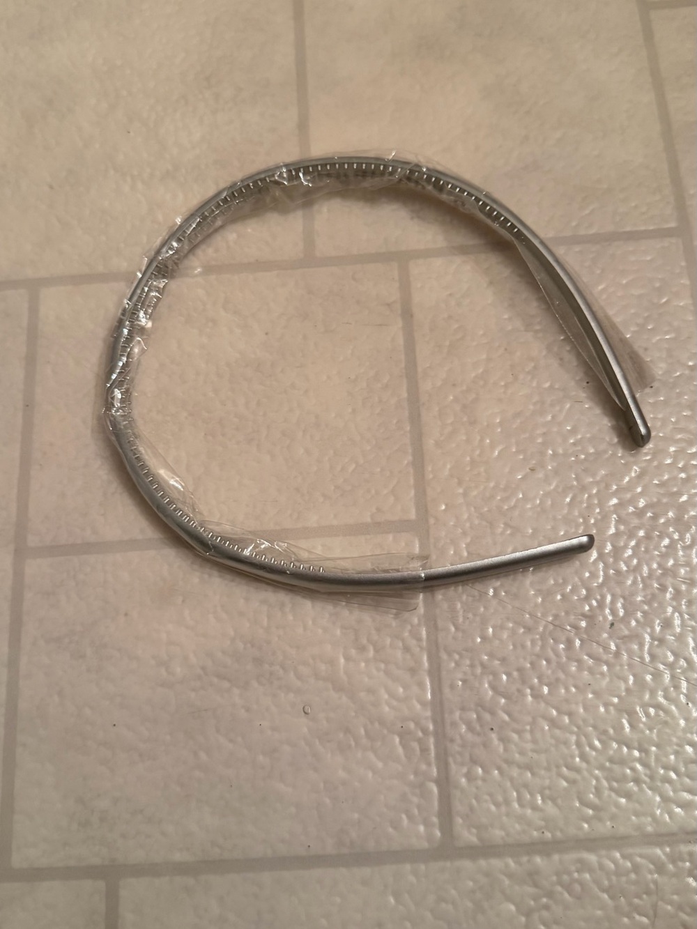 Simple Silver Plastic Headband- new in package